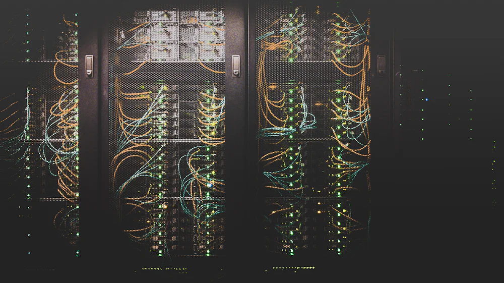 Network cables in a server rack